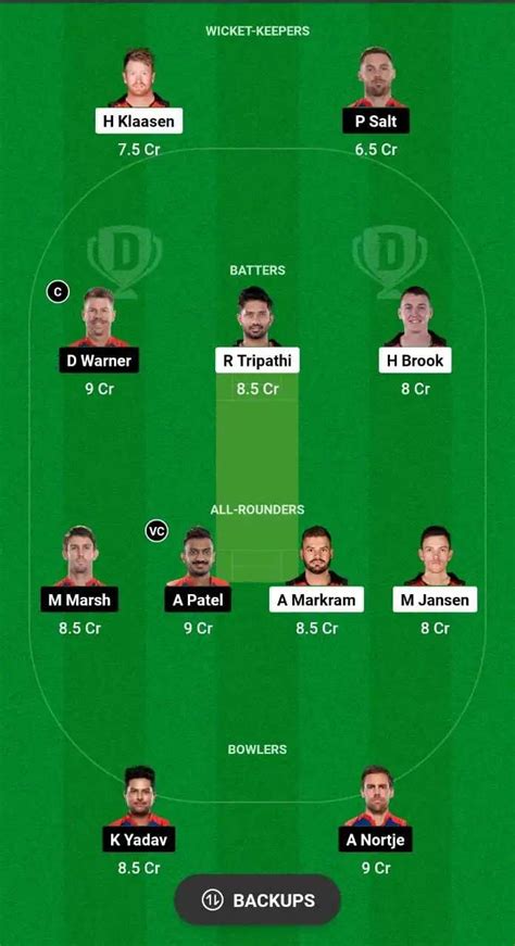 SRH Vs DC Dream11 Team Prediction Score Stats Delhi Vs Hyderabad