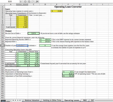 Valuation Model Excel Templates