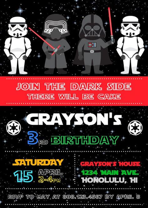 Get Star Wars Birthday Invitations Pics | Free Invitation Template