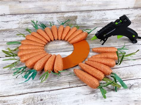 Dollar Tree Easter Craft Easy Carrot Wreath DIY The Kingston Home