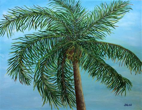 Coconut Palm Trees Original Acrylic Painting By Jmuse Beach Florida