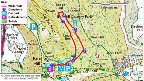 Map Route For Box Hill S Natural Play Trail Walk Route Directions