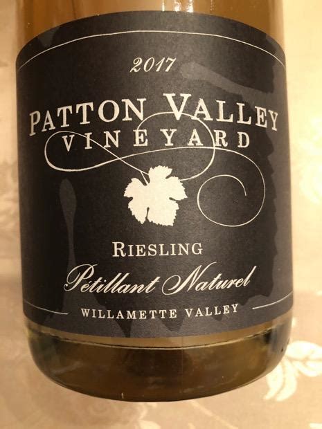 2017 Patton Valley Vineyard Riesling Pétillant Naturel Usa Oregon