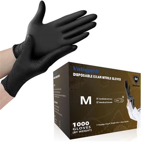 Vaingarb Black/Purple Nitrile Gloves Disposable Latex Free,Powder-Free