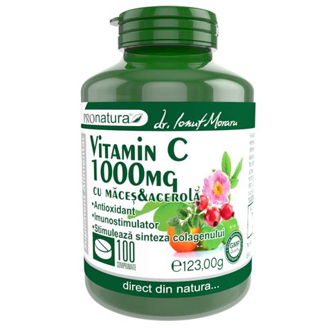 Vitamina C 1000 Mg Portocala Cu Macese Si Acerola 100 Comp Farmacia