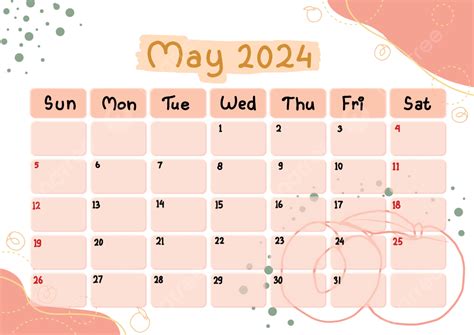 Calendario Mensual De Mayo De 2024 Melocotón Png 2024 Calendario