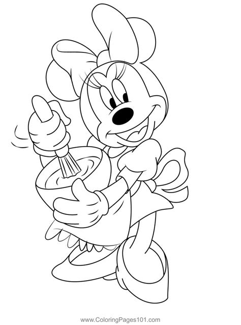 Cook Minnie Mouse Coloring Page | Minnie mouse coloring pages, Mickey ...