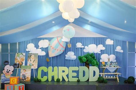 Mickey Mouse Hot Air Balloon Birthday Party Kara S Party Ideas Birthday Balloons Hot Air