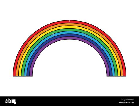 Cartoon Rainbow Isolated On White Background Icon Vector Illustration