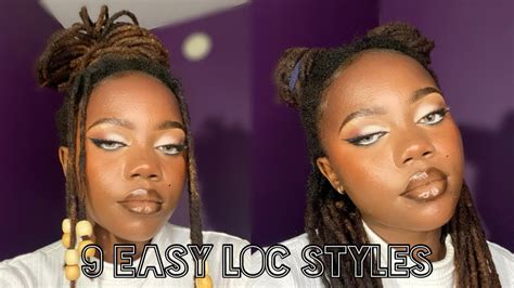 9 Quick And Easy Loc Styles For Medium Long Locs No Retwist Youtube