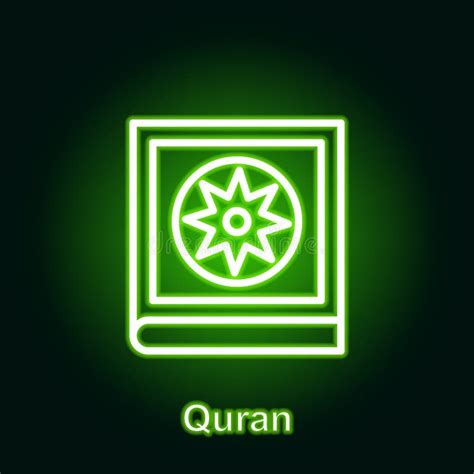 Icono Del Neón En El Esquema De Ramadan Quran Elemento De Icono De