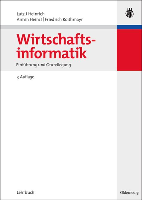 Wirtschaftsinformatik Von Lutz J Heinrich Buch Thalia