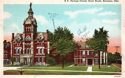 Vintage Postcard 1945 Portage County Courthouse Historical Building