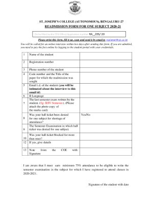 Fillable Online Sjc Ac Application Form For Readmission To The Odd