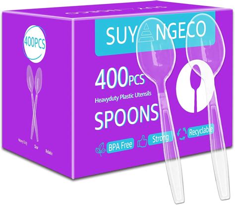 360 Count Clear Plastic Spoons Heavy Duty Premium