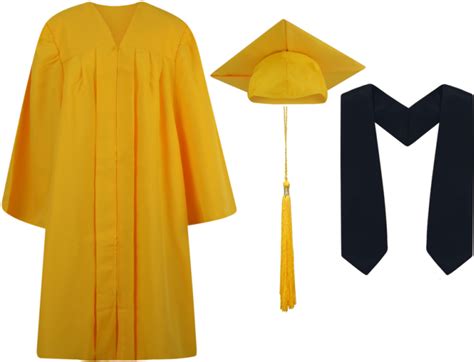 Download Graduation Gown Png Yellow Graduation Cap And Gown Clipart 221094 Pinclipart