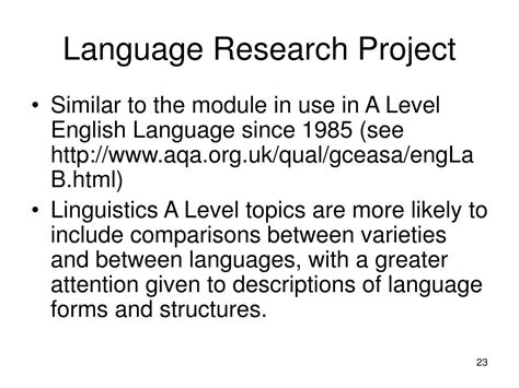 Ppt An A Level In Linguistics Powerpoint Presentation Free Download