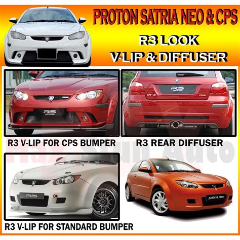 PROTON SATRIA NEO SATRIA NEO CPS R3 LOOK FRONT V LIP REAR DIFFUSER R 3