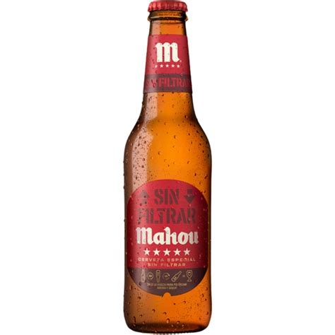 Cerveza Rubia Especial Sin Filtrar Botella 33 Cl MAHOU 5 ESTRELLAS