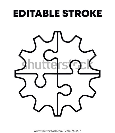 Cog Wheel Jigsaw Puzzle Black Gear Stock Vector (Royalty Free ...