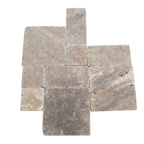 Ms International Del Sol Medallion 36 In X 36 In Travertine Floor And