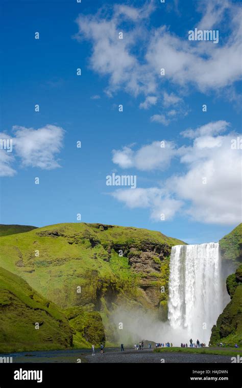 Skogafoss Waterfall Iceland Stock Photo Alamy