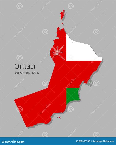 Map Of Oman With National Flag Stock Vector Illustration Of Country