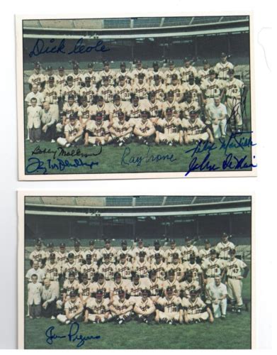 Signed Baseball Postcard Milwaukee Braves World Champs X Ebay