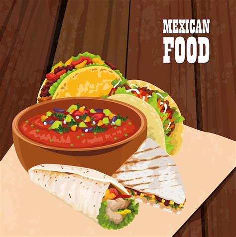 Premium Vector Mexican Food Poster With Tacos