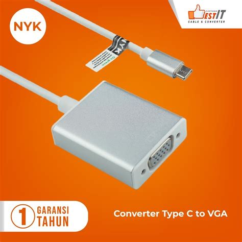 Jual Kabel USB 3 1 Type C To VGA Converter NYK Original Shopee Indonesia