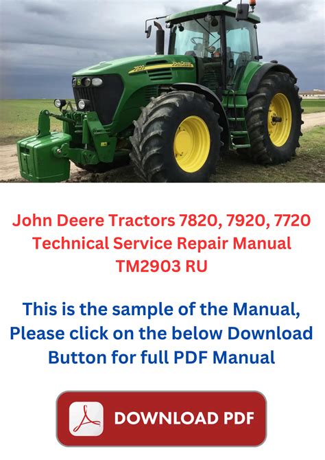 John Deere Tractors 7820 7920 7720 Technical Manual Tm2903 Ru By Service And Repair Info Issuu