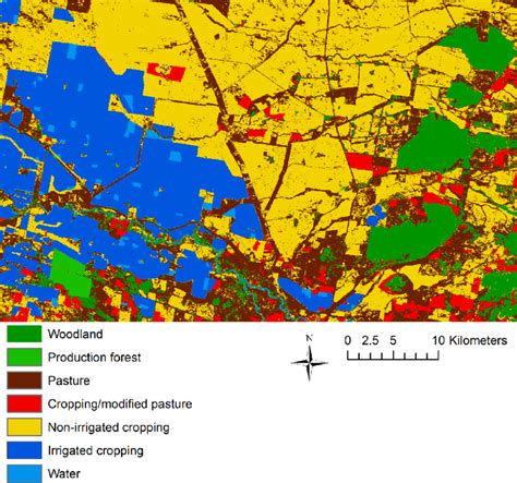 Map Of Landuse Or Cover There Are Seven Broad Land Usecover Classes