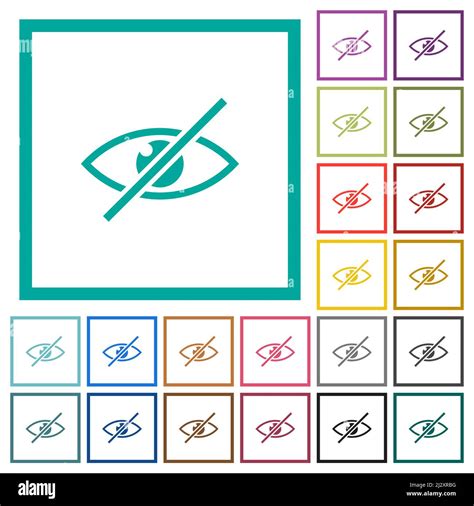 Visually Impaired Flat Color Icons With Quadrant Frames On White