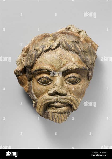 Antefix Head Of Satyr Classical 5th Century Bc Etruscan