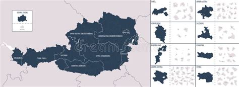 O Mapa Detalhado De Cores Do Vetor Da Ustria Divis Es