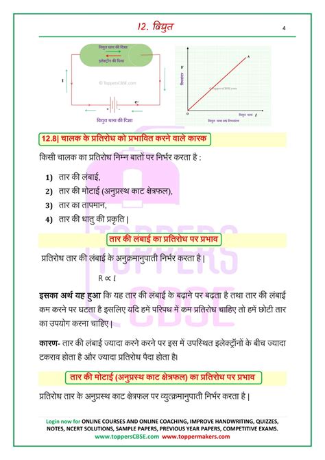 Class 10 Science notes in Hindi Chapter 12 वदयत Toppers CBSE