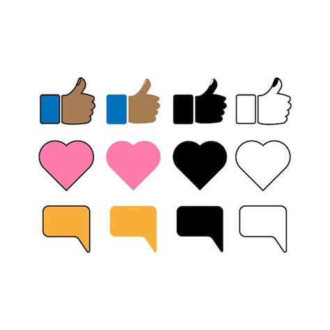 Premium Vector Like Comment Love Icon