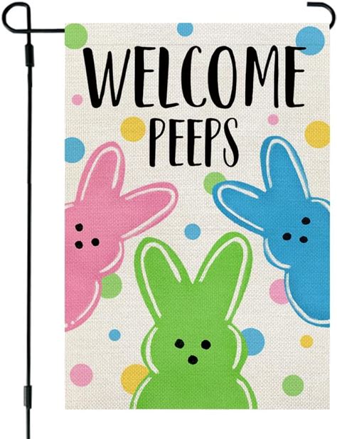 Amazon Welcome Easter Bunny Garden Flag X Inch Burlap Double