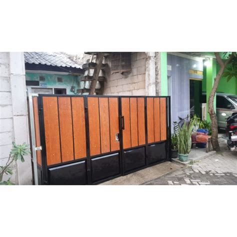 Jual Pagar Minimalis Woodplank Shopee Indonesia