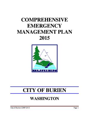 Fillable Online Comprehensive Emergency Management Plan City Of