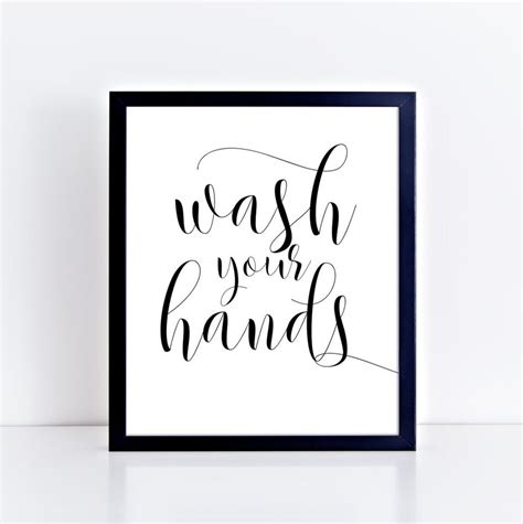 Wash Your Hands Bathroom Printable Sign Bathroom Poster Etsy