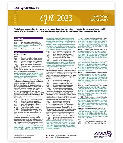 Cpt Express Reference Coding Card Neurology Neurosurgery