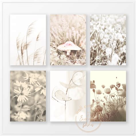 Beige Cottagecore Print Set Of 6 Printables Wall Art