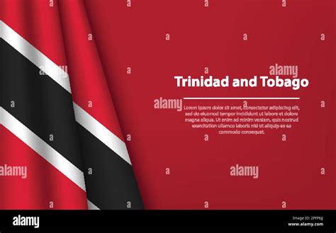 Wave Flag Of Trinidad And Tobago With Copyspace Background Banner Or Ribbon Vector Template For