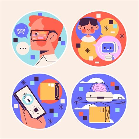 Free Vector Naive Ai Stickers Collection