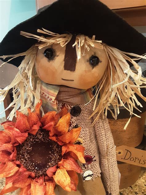 Prim Fall Doll Country Rooster Scarecrows Fall Wreath Pumpkins