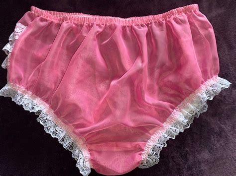 Vintage Style Cerise Pink With Four Row V Ruffled Back Sissy Maids Or