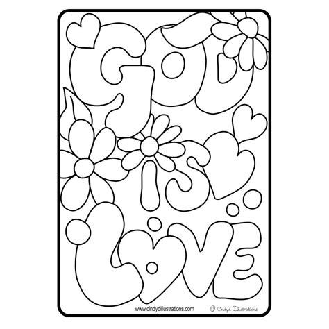 God Is Love Coloring Sheet Sketch Coloring Page