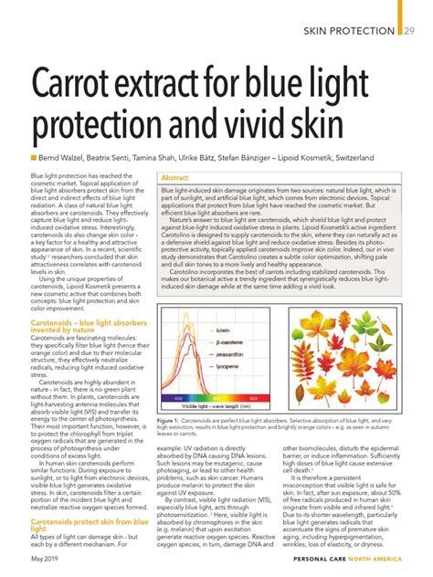 Personal Care Europe Carrot Extract Blue Light Protection May 2019