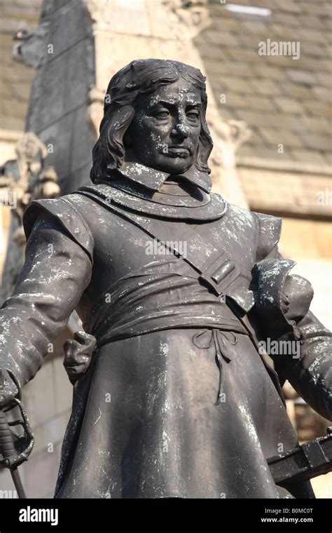 Oliver Cromwell Statue Outside The Houses Of Parliament London Designed